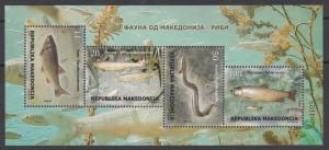 Macedonia 2018 Animals Fauna Fish Fishes Chub Common Bleak Eel Salmon MNH