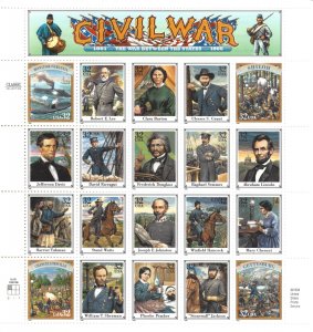 US (#2975) Civil War Sheet NH (1995) Scott Cat. $ 32.50