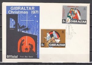 Gibraltar, Scott cat. 281-282. Religious Christmas issue. First day cover. ^