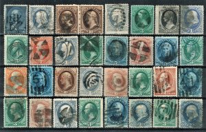 [0839] 1870-90 Selection of 32 stamps used « Bank note issue »