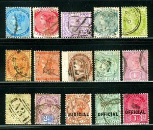 Jamaica 1870-1908 Assorted Queen Victoria Issues, Telegraph, Officials, Used