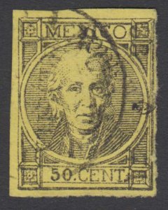 MEXICO 1872 ANOTADO Sc 74 Follansbee MEX15 HUEJUTLA & 33 71 USED CV$500 