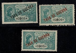 Portuguese Africa #MR1-3 MH war tax cpl