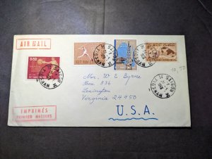 1966 Vietnam Airmail Cover Saigon to Lexington VA USA