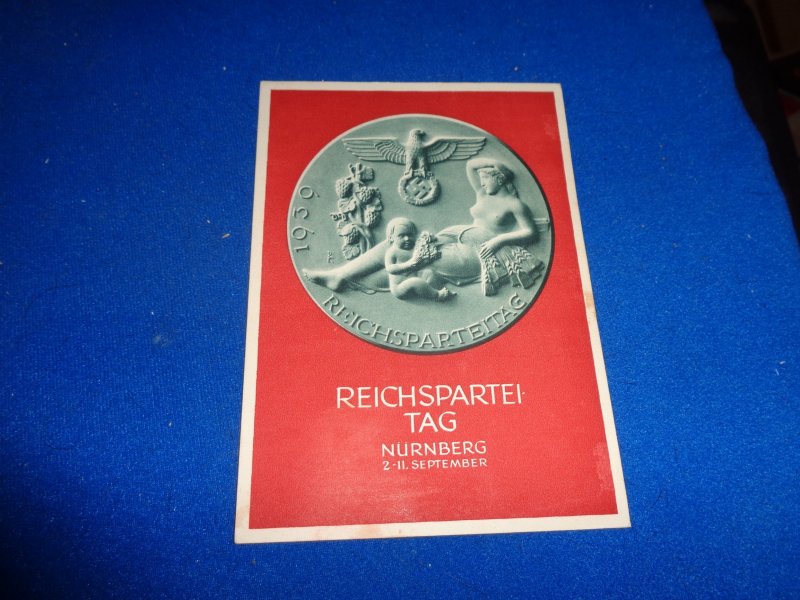 WWII ERA GERMANY PROPAGANDA POST CARD , 1939 REICHSPARTEI