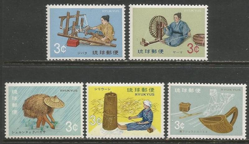 U.S. Scott #208-212 Ryukyu Islands Stamp - Mint NH Set