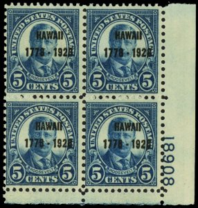 648, Mint VLH 5¢ Hawaii Plate Block of Six - Stuart Katz