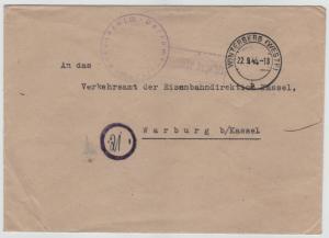 22 September 1945 gebuhr bezahlt Stampless Cover