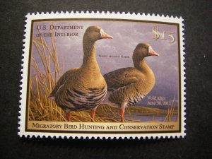 RW78, $15 White-fronted Geese, MNH Single, Beautiful Federal Duck Stamp
