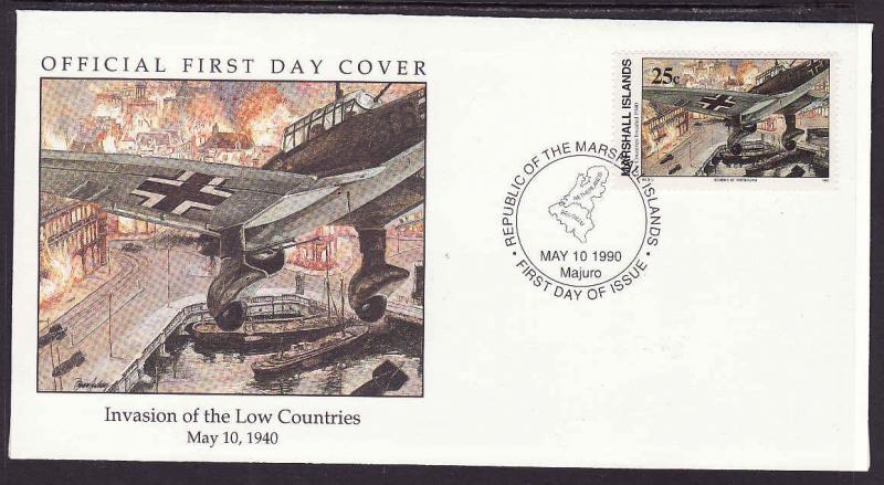 D1-Marshall Is.FDC-WWII event-Planes-Stukas-Low Countries Invasion-1940-