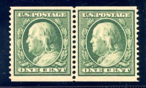 US SCOTT #387 PAIR MINT-VF-XF-OG-LH W/ PF CERT (4/9/24 GP)