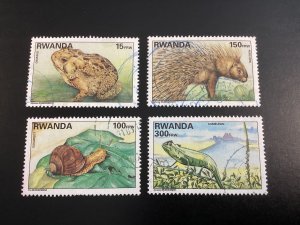 Rwanda #1385-88 used 1998 Wildlife