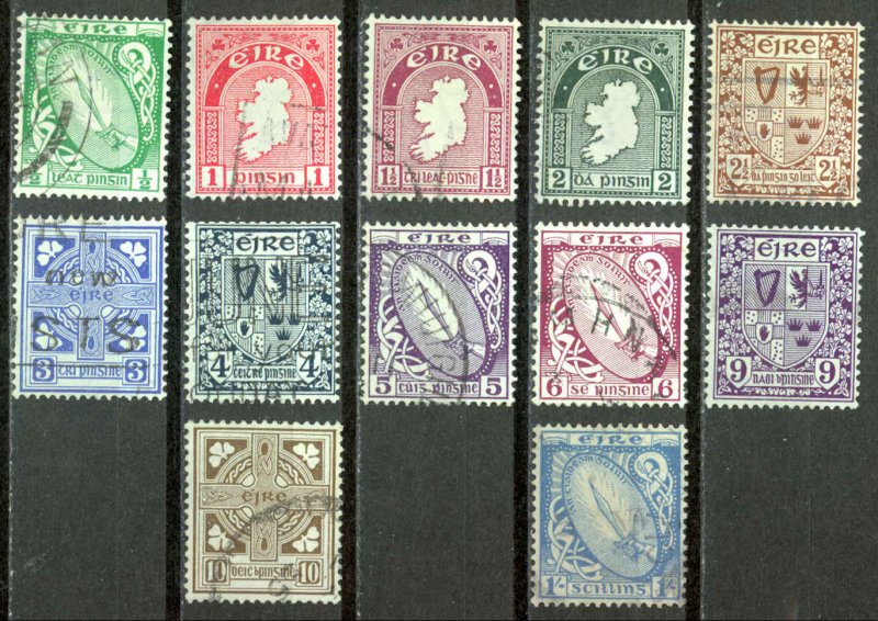 Ireland Sc# 106-117 Used (a) 1940-1942 Definitives