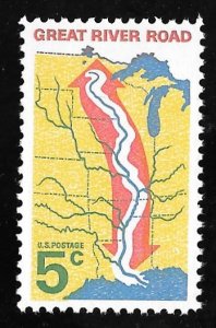 #1319 5 cents Great River Road Stamp Mint OG NH EGRADED XF 89 XXF