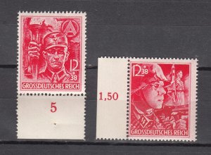 J43896 JLStamps 1945 germany set mnh #b292-3 elite and storm trooper