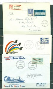 NORWAY  LOT of (5) AIRMAIL COVERS (2) REGISTERED...CACHETS...NICE