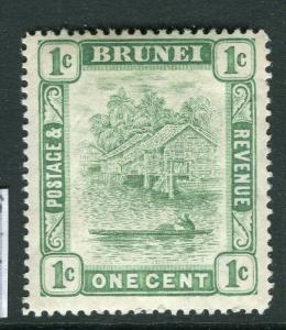 BRUNEI; 1908 early River View issue fine Mint hinged 1c. value 