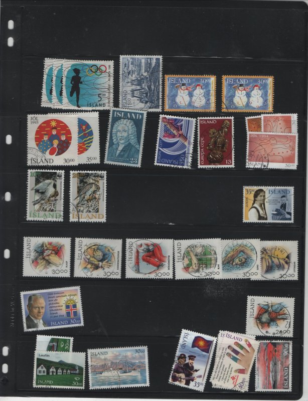 ICELAND, 49 MOSTLY USED STAMPS