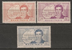 Mauritania 1939 Sc 109-11 set MLH*