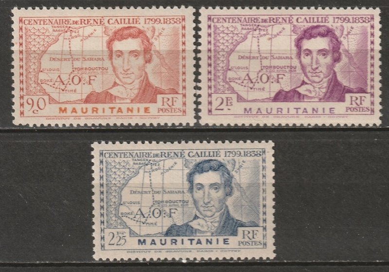 Mauritania 1939 Sc 109-11 set MLH*