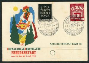 Germany Cover - Sc# 9N99 -100  Schwarzwald - Ausstellung 1954  S167