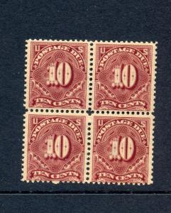 Scott #J42 Postage Due Perf 12 Mint Block of 4 Stamps NH (Stock #J42-10A)