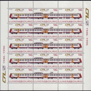 LUXEMBOURG 1996 - Scott# 940D Sheet-Railway 50th. NH