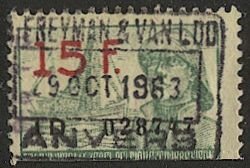 BELGIUM  15f General Duty Revenue Used VF - Ship + Fisherman