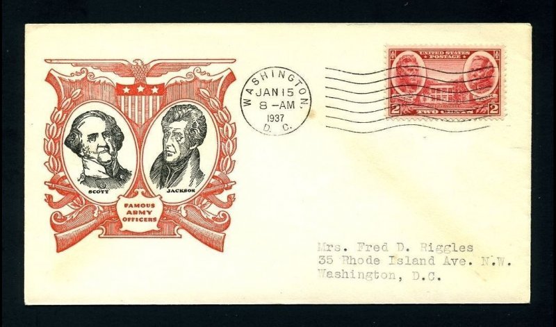 Set of # 785 to 794 on First Day Covers with various cachets dated 1936 to 1937