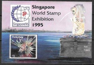 TOKELAU SGMS228 1995 SINGAPPRE WORLD STAMP EXHIBITION 95 MNH