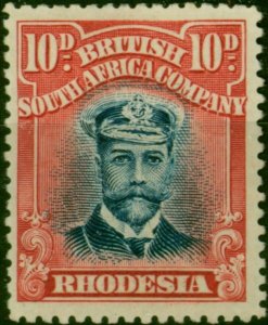 Rhodesia 1913 10d Deep Blue & Carmine-Red SG231 Die II Fine MM