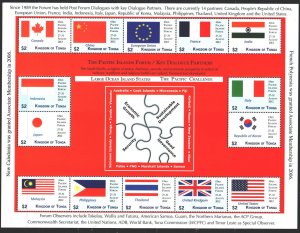 Tonga. 2012. Small sheet 1821-50. Oceania flags. MNH.