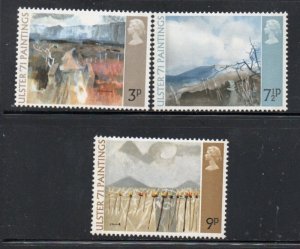 Great Britain Sc 648-650 1971 Ulster Paintings stamp set mint NH