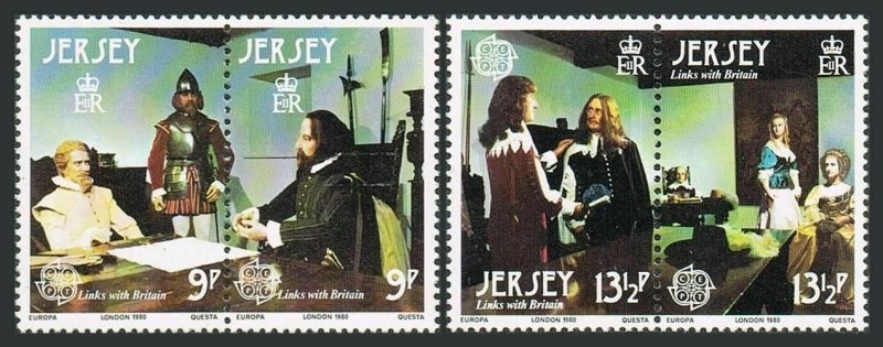 Jersey 229-230 ab pairs,MNH.Michel 219-222. EUROPE CEPT-1980. Wax Figures.