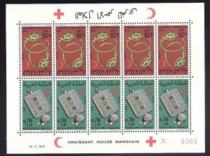 Morocco-Sc#B26-27-unused NH sheet of 5 tete beche pairs-B