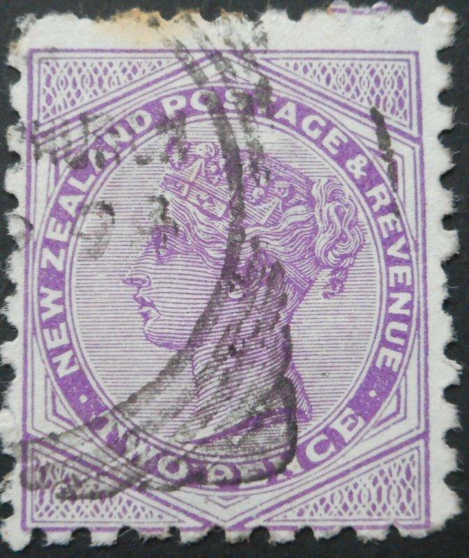 New Zealand 1893 Two Pence with Lochhead Sole Agent advert in brown purple used
