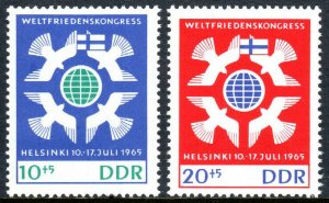 Germany DDR/GDR B132-B133,MNH.World Peace Congress,Helsinki.Doves,Globe,1965