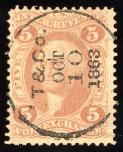 US Scott R26c Used 5c red Foreign Exchange Revenue Lot AR097 bhmstamps