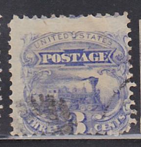 #114 Locomotive 3c Pictorial 1869 Iss. Small Cork Cancel