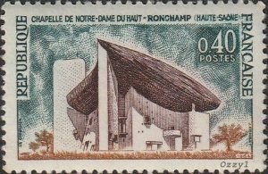 France #1101 1965 40c Notre-Dame Chapel Haut-Ronchamp MINT-VF-OG-NH