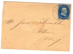 US  #63B cat.$875.00 DARK BLUE NO GUARANTEE ALBION NEW YORK