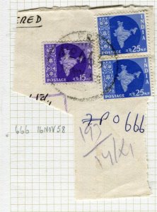 INDIA; Early GVI issue + POSTMARK on fine used value, Field PO 666