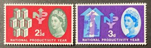 Great Britain 1962 #387-8, National Productivity, MNH.