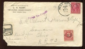 OX21 Post Office Seal on 1932 Postage Due Cover LV7013