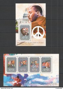 2014 Guinea Famous People Nobel Prize Martin Luther King Kb+Bl ** Stamps St670