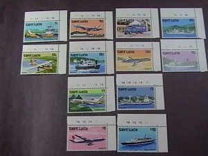 ST. LUCIA # 504-515-MINT NEVER/HINGED-COMPLETE SET - PLATE # SINGLES--QEII--1980