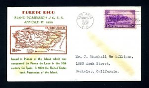# 801 on First Day Cover with Kapner cachet dated 11-25-1937 - # 2