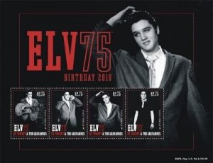 St. Vincent 2010 - Elvis Presley Music - Sheet of 4 Stamps - Scott #3699 - MNH