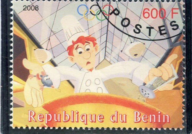 Benin 2008 DISNEY CHARACTER Ratatouille Olympics 1 Stamp Perforated Fine Used VF