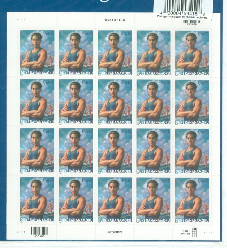 United States #3660 Mint (NH) Souvenir Sheet